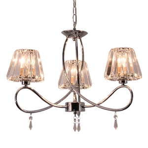 Senza 3 Light Polished Chrome with Crystal Shades